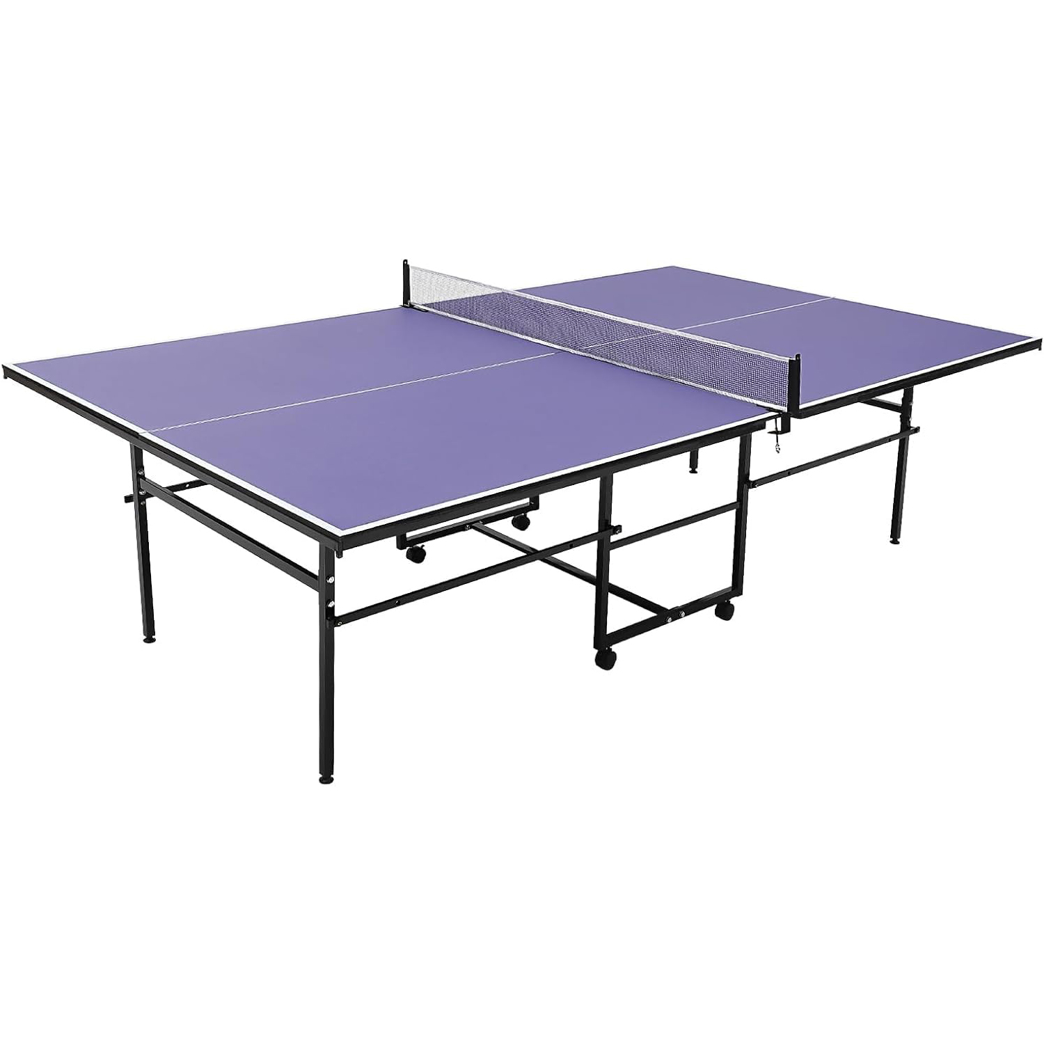 Table Tennis Game Pc - โต๊ะปิงปองแบบพกพาขนาด 8 ฟุต สำหรับการเล่นระดับมืออาชีพสำหรับผู้ใหญ่และวัยรุ่น | ชุดโต๊ะปิงปองพับได้สำหรับใช้ในร่มและกลางแจ้ง