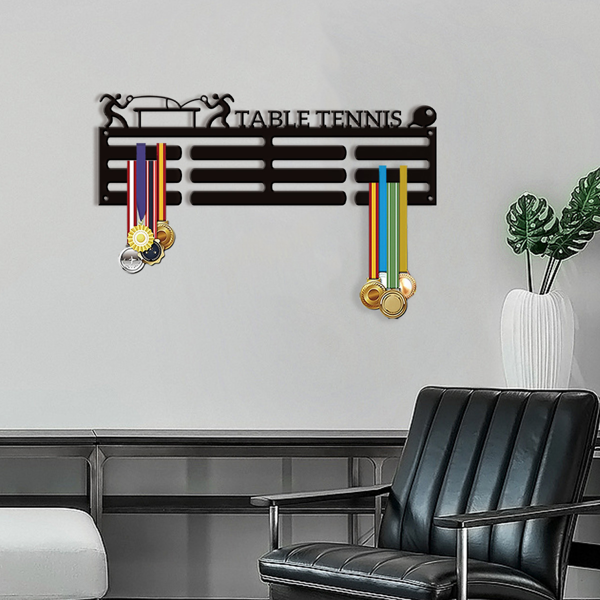 Table Tennis No 1 Player - 1 รายการสินค้าที่สามารถปรับแต่งได้อย่างน่าสนใจ ที่แขวนเหรียญสีดำสำหรับนักกีฬาเทเบิลเทนนิส, ชั้นวางเหรียญติดผนัง, ชั้นวางโชว์เหรียญสำหรับนักกีฬา