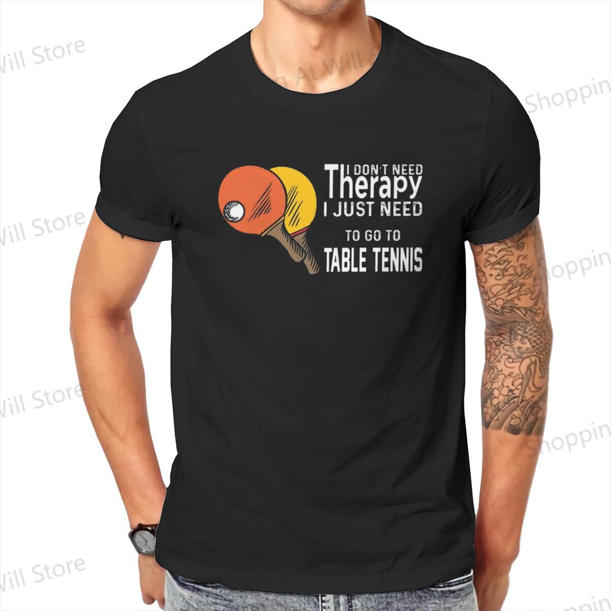Table Tennis Japanese - เสื้อลายกีฬาปิงปองผ้าฝ้ายบำบัดสำหรับผู้ชายและผู้หญิง, เสื้อปิงปองเสื้อออกกำลังกายผ้าฝ้าย100% ตัว