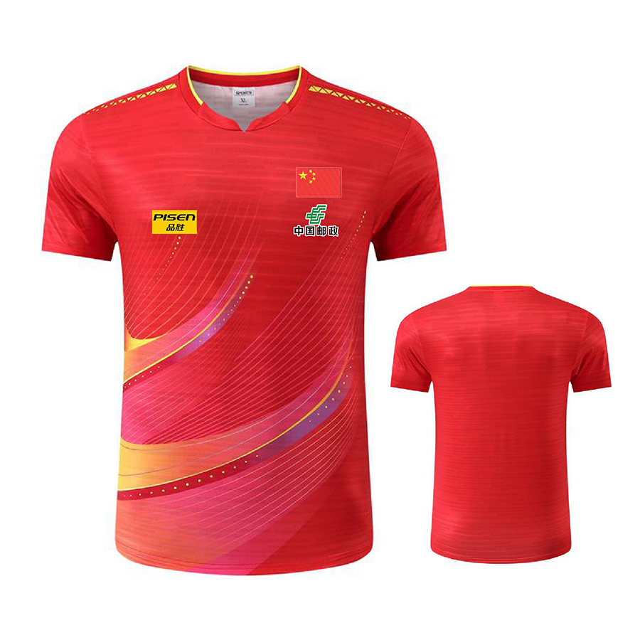 Table Tennis In Chinese - ปรับแต่งข้อความโลโก้ Aisan ถ้วยจีนทีมปิงปองเสื้อกางเกงขาสั้นสําหรับผู้ชายผู้หญิงเด็กเทนนิสปิงปอง TShirt