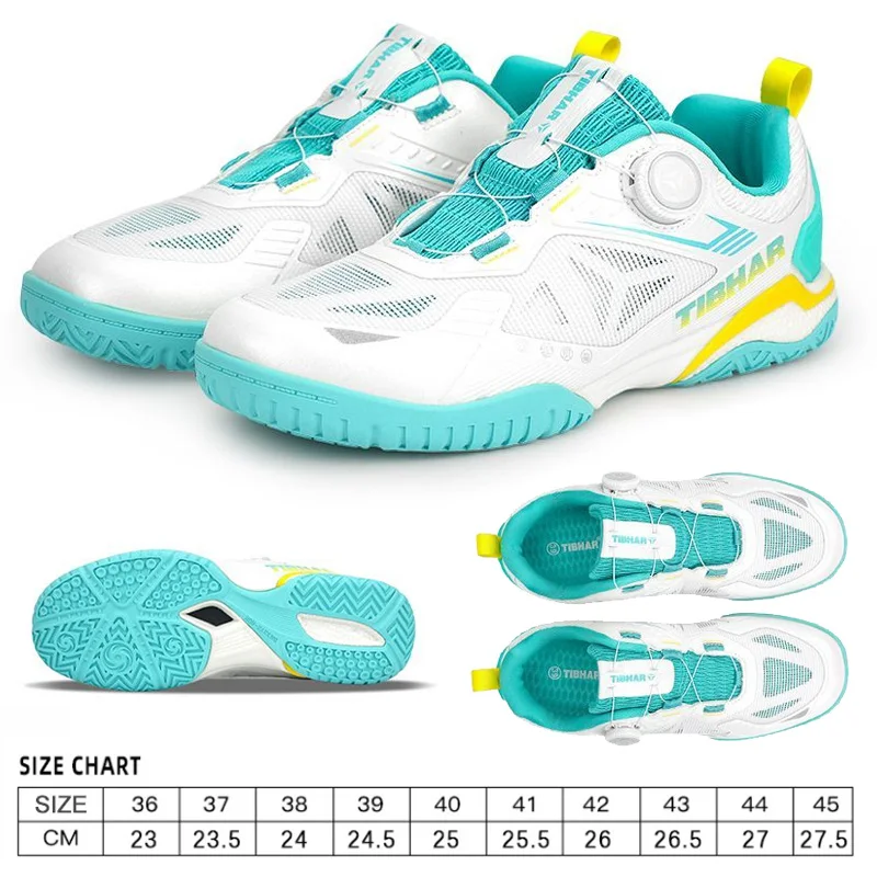Table Tennis Shoes - รองเท้าเทเบิลเทนนิส TIBHAR รุ่นใหม่สำหรับผู้ชายและผู้หญิง รองเท้ากีฬาปิงปองมืออาชีพสำหรับสนามในร่ม พร้อมพื้นรองเท้าป๊อปคอร์นและแผ่นคาร์บอน