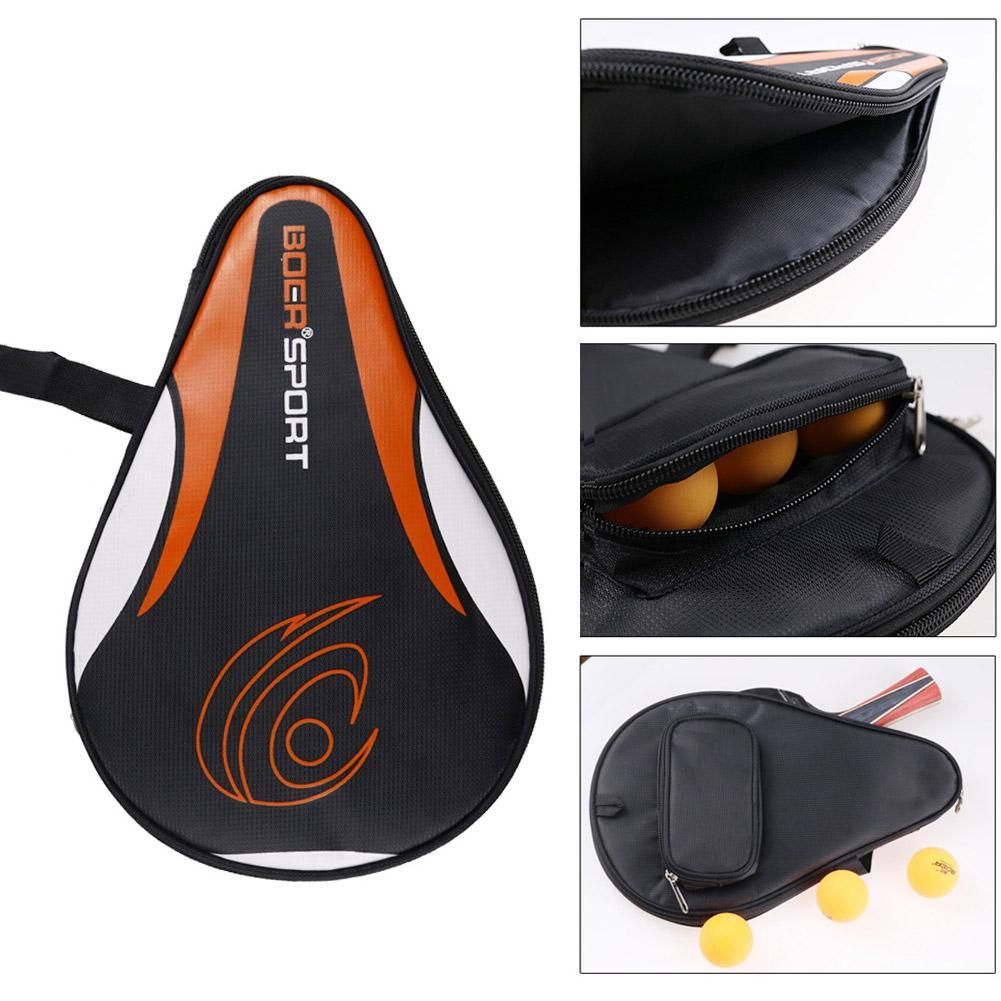 Table Tennis Single - กระเป๋าไม้ลายกีฬาปิงปอง9ซม. 1ชิ้น30x1ถุงค้างคาวสีดำ/ สีฟ้าผ้าอ๊อกซ์ฟอร์ดฟองน้ำกล่องไม้ปิงปองสำหรับเก็บไม้พายใบมีด