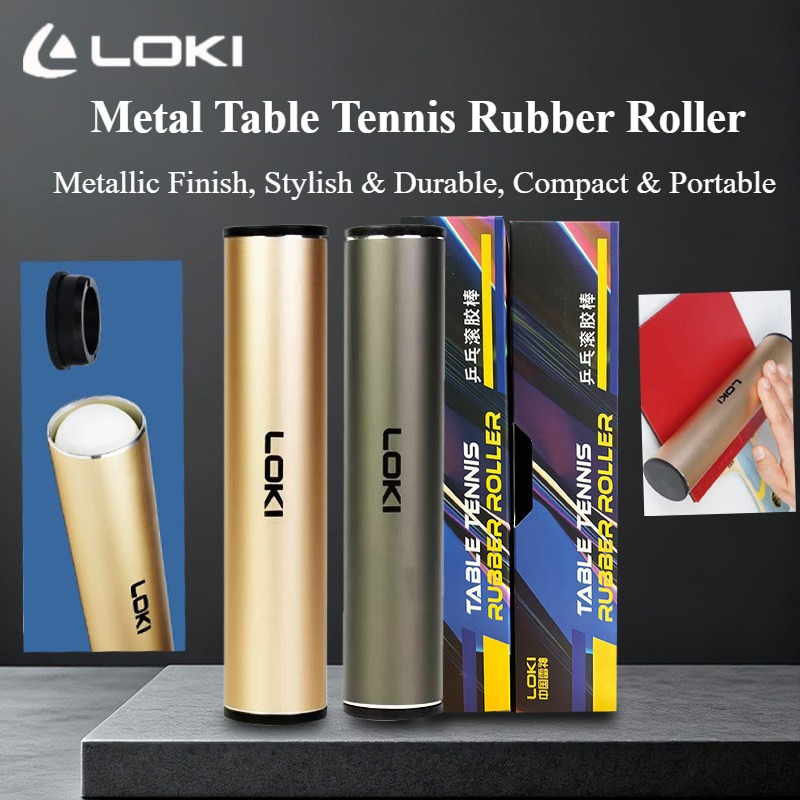 Table Tennis Single - กล่องใส่ลูกปิงปองโลหะ LOKI สำหรับมืออาชีพ พร้อมไม้กลิ้งยางปิงปอง อุปกรณ์เสริมสำหรับไม้ปิงปอง