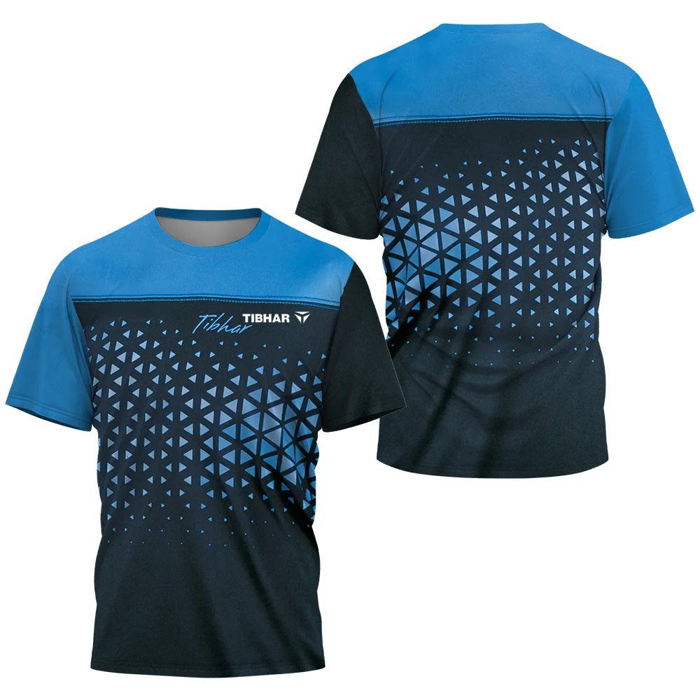 Table Tennis Club Jersey - 2024 สามเหลี่ยม Fragment ชายตารางเทนนิสเสื้อยืดชายแบดมินตันเทนนิสเสื้อยืดชาย Quick Drying