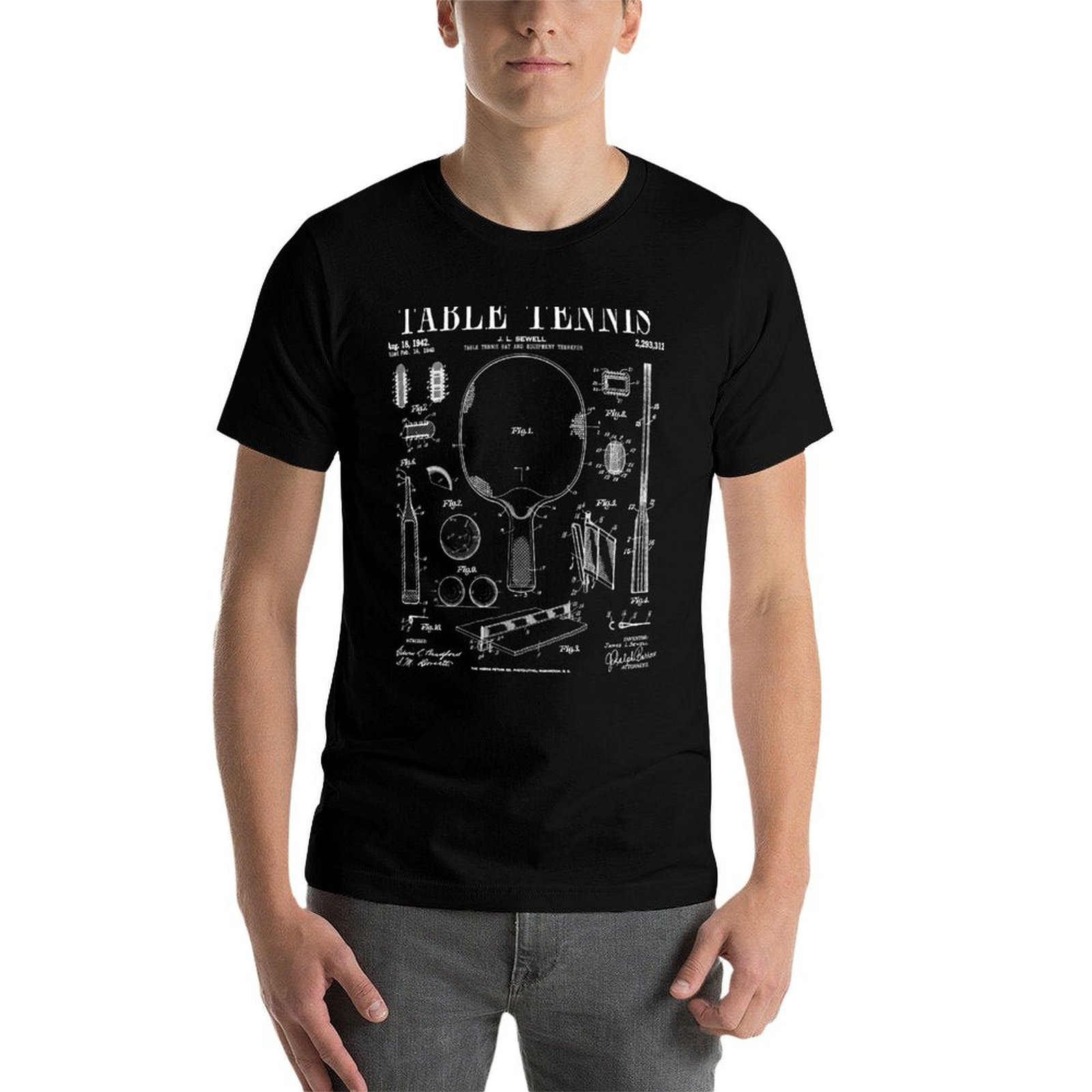 เสื้อยืดพิมพ์ลายสิทธิบัตรเก่าข - Table Tennis Drawing บทวิจารณ์และราคา